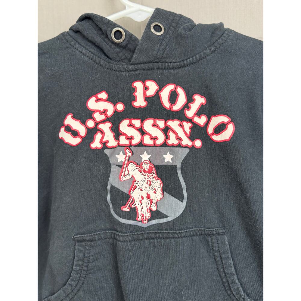 Vintage/Y2K U.S. Polo Assn. Toddler Boy Black Pullover Crest Hoodie, Size 3T